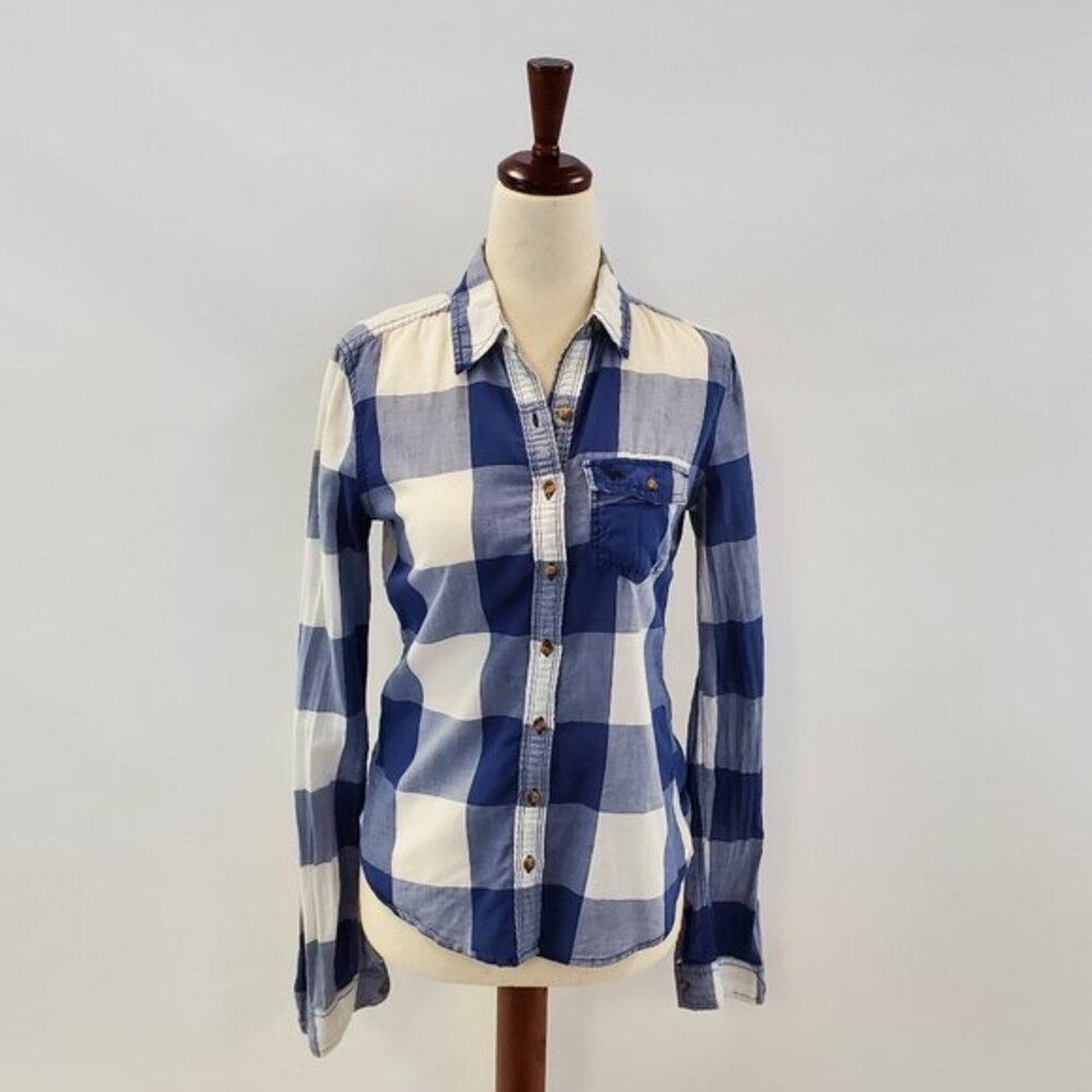Abercrombie & Fitch Button Down Navy White XS Shirt